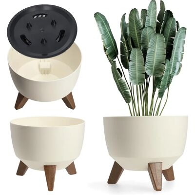 KADAX 24cm Flower Pot - Cream, Carcase & Insert - Indoor & Outdoor KADAX 24cm Flower Pot - Cream, Carcase & Insert - Indoor & Outdoor