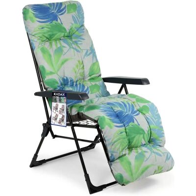 KADAX Sonnenliege - Faltbarer Garten-Strandstuhl mit Kissen & Fußstütze KADAX Sonnenliege - Faltbarer Garten-Strandstuhl mit Kissen & Fußstütze