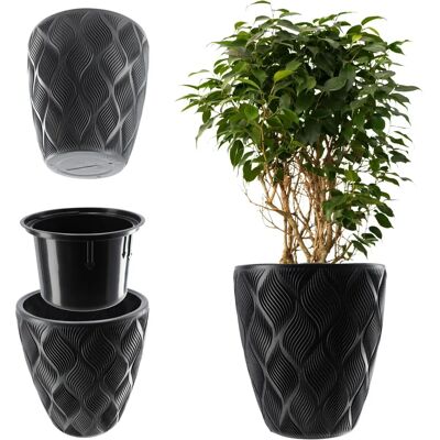 KADAX Blumentopf mit Einsatz anthrazit - 32,5cm KADAX Blumentopf mit Einsatz anthrazit - 32,5cm
