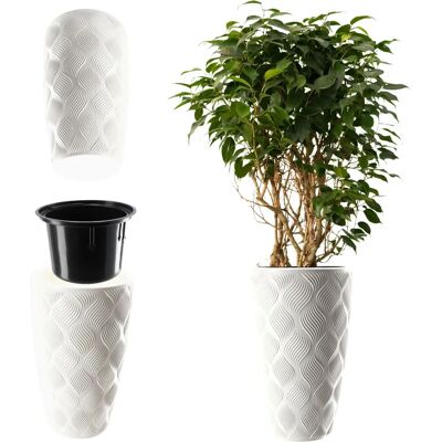 KADAX Weißer Gartenblumentopf mit Einsatz - 48,5cm KADAX Weißer Gartenblumentopf mit Einsatz - 48,5cm