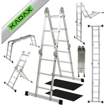 KADAX Aluminium Multifunctional Ladder 4x3 with Platform - Heavy Duty KADAX Aluminium Multifunctional Ladder 4x3 with Platform - Heavy Duty