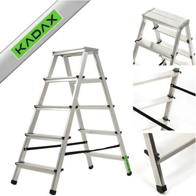 KADAX Aluminium Folding Ladder - 5 Steps - Household Use KADAX Aluminium Folding Ladder - 5 Steps - Household Use
