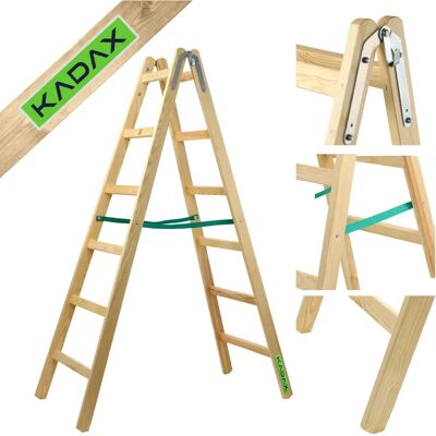 KADAX Wooden Painting Ladder - Double-Sided, 150kg, 6 Steps KADAX Wooden Painting Ladder - Double-Sided, 150kg, 6 Steps
