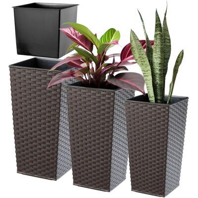 KADAX 3-teiliges Rattan-Gartengefäß 57cm - Innen/Außen KADAX 3-teiliges Rattan-Gartengefäß 57cm - Innen/Außen