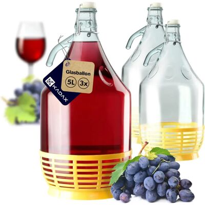 KADAX 3x 5L Wine Carriage and Bath Set - Wine, Cork, Dust Protection KADAX 3x 5L Wine Carriage and Bath Set - Wine, Cork, Dust Protection