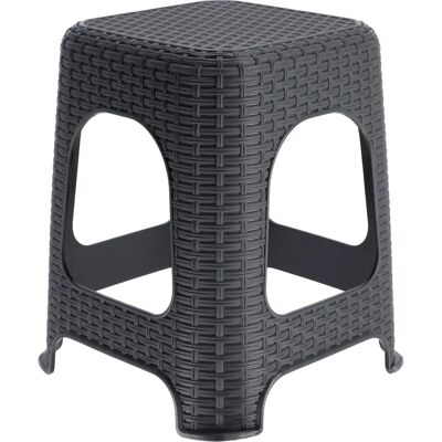 Taburete de plástico antracita KADAX - Versátil para interiores y exteriores Taburete de plástico antracita KADAX - Versátil para interiores y exteriores
