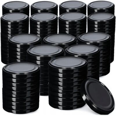 Kadax - Pack 200 Caps - Black - 100mm - Metal Jar Caps Kadax - Pack 200 Caps - Black - 100mm - Metal Jar Caps