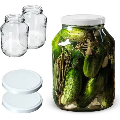 KADAX - Weck-style jars - White lid - 2.5 L - Jars KADAX - Weck-style jars - White lid - 2.5 L - Jars
