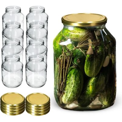 KADAX - 8x2.5L Fi100 - Gold lid - 100 mm - Jars KADAX - 8x2.5L Fi100 - Gold lid - 100 mm - Jars