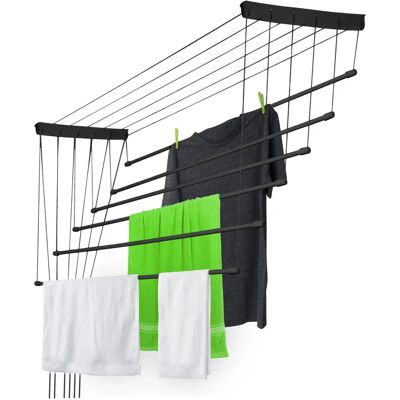 Kadax Ceiling Clothes Dryer - Space-saving, Steel Rods, 6 x 130 cm Kadax Ceiling Clothes Dryer - Space-saving, Steel Rods, 6 x 130 cm