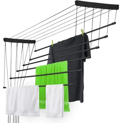 Kadax - Secador de Techo - 6 Varillas de Acero - Ahorro de Espacio Kadax - Secador de Techo - 6 Varillas de Acero - Ahorro de Espacio