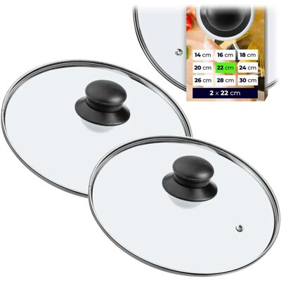KADAX - Glass lid 22 cm - Heat resistant - Universal - Lid KADAX - Glass lid 22 cm - Heat resistant - Universal - Lid