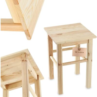 KADAX Wooden Stool - Natural Pine, Stable, 43.5cm KADAX Wooden Stool - Natural Pine, Stable, 43.5cm