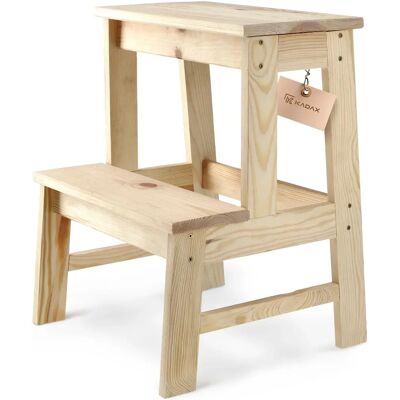 KADAX Wooden Kitchen Stool - 50cm Platform with Step - Stool KADAX Wooden Kitchen Stool - 50cm Platform with Step - Stool