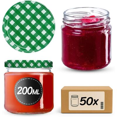 KADAX Green Lerma Glass Jars 200ml - Food Safe, 50 pcs KADAX Green Lerma Glass Jars 200ml - Food Safe, 50 pcs
