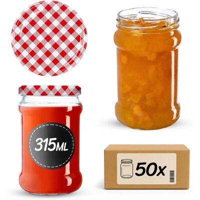 KADAX 50x Tarros de Vidrio - 315ml, Herméticos, Seguros para alimentos KADAX 50x Tarros de Vidrio - 315ml, Herméticos, Seguros para alimentos