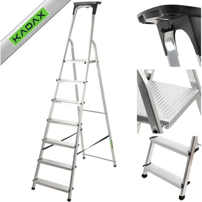Drabina aluminiowa KADAX - 7 stopniowa składana półka Drabina aluminiowa KADAX - 7 stopniowa składana półka