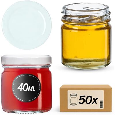 KADAX 50x Tarro de Vidrio 40ml para Miel Especias Regalo - Tipo de Producto KADAX 50x Tarro de Vidrio 40ml para Miel Especias Regalo - Tipo de Producto