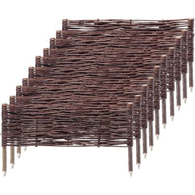 Kadax - Cercado de mimbre natural para jardín 60x20cm Pack de 10 - Cerca de jardín Kadax - Cercado de mimbre natural para jardín 60x20cm Pack de 10 - Cerca de jardín
