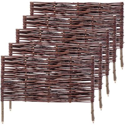 KADAX Wooden Garden Fence - 60x40cm Natural Wicker, 5 pcs KADAX Wooden Garden Fence - 60x40cm Natural Wicker, 5 pcs