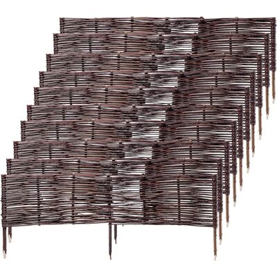 Cerca de mimbre natural Kadax 100x40cm - Barrera para Jardín 10 piezas Cerca de mimbre natural Kadax 100x40cm - Barrera para Jardín 10 piezas