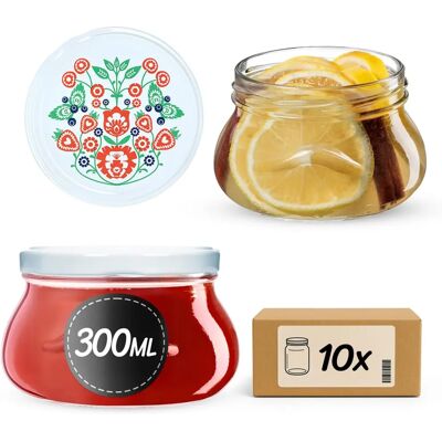 KADAX Jar for preserves Raja 300ml - Leakproof, 10pcs KADAX Jar for preserves Raja 300ml - Leakproof, 10pcs