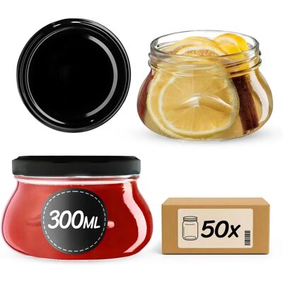 KADAX 50x Jar 300ml for preserves jam - Glass Jars KADAX 50x Jar 300ml for preserves jam - Glass Jars