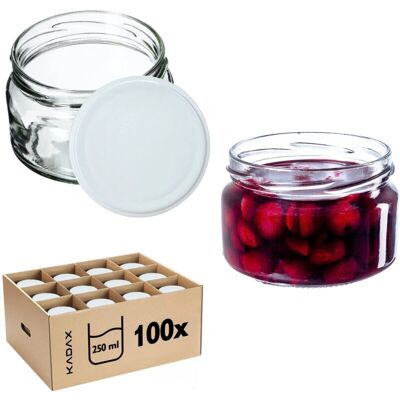 Kadax - 100x 250ml - jam jars - with lids - Glass jars Kadax - 100x 250ml - jam jars - with lids - Glass jars