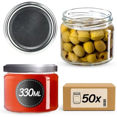 KADAX Sonka Jars 330ml 50pcs Silver Lids - Jars KADAX Sonka Jars 330ml 50pcs Silver Lids - Jars