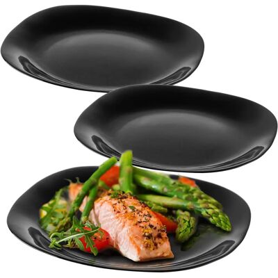 KADAX Black Dinner Plate 28cm - Modern Square Design KADAX Black Dinner Plate 28cm - Modern Square Design