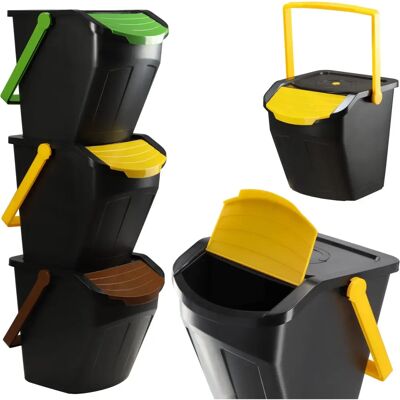 KADAX Waste Bin Recycling Set - 3x25L - Waste Bin Recycling Set KADAX Waste Bin Recycling Set - 3x25L - Waste Bin Recycling Set