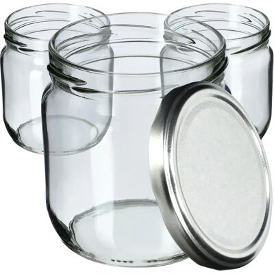 KADAX - 24x 425 ml - Plata - Juego de tarros de vidrio KADAX - 24x 425 ml - Plata - Juego de tarros de vidrio