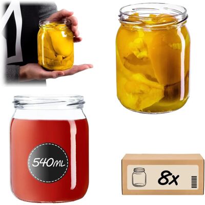 KADAX Glass Jar - 540ml Preserves & Honey - Jar, Seal, Durable KADAX Glass Jar - 540ml Preserves & Honey - Jar, Seal, Durable