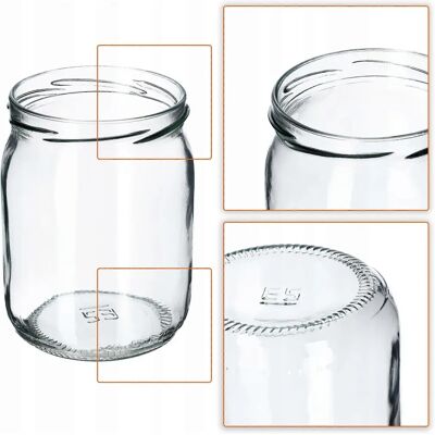 KADAX 16x Glass Jars 540ml - Preserves & Honey Container KADAX 16x Glass Jars 540ml - Preserves & Honey Container