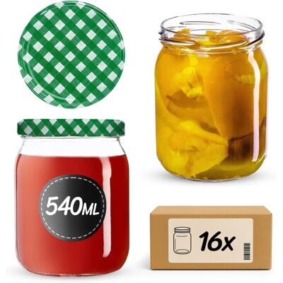 KADAX Senna Jars 540ml 16pcs Green Lattice - Jars KADAX Senna Jars 540ml 16pcs Green Lattice - Jars