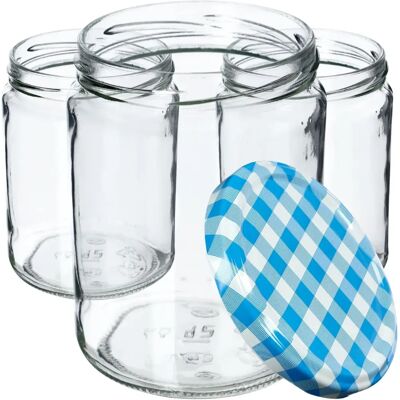 KADAX Blue Check 540ml jars for preserves - Jars for Maki preserves KADAX Blue Check 540ml jars for preserves - Jars for Maki preserves