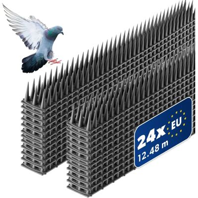 Pics à oiseaux en plastique KADAX - 24 pièces 12,24m - Dissuasion oiseaux - Publicité Pics à oiseaux en plastique KADAX - 24 pièces 12,24m - Dissuasion oiseaux - Publicité