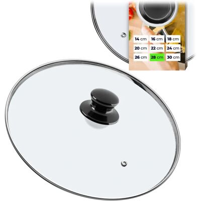 KADAX - Coperchio 28 cm - Glass - Metal handle - Lid KADAX - Coperchio 28 cm - Glass - Metal handle - Lid