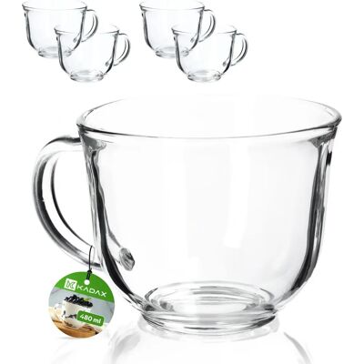KADAX Coffee Tea Glasses - 480ml Set of 4 KADAX Coffee Tea Glasses - 480ml Set of 4
