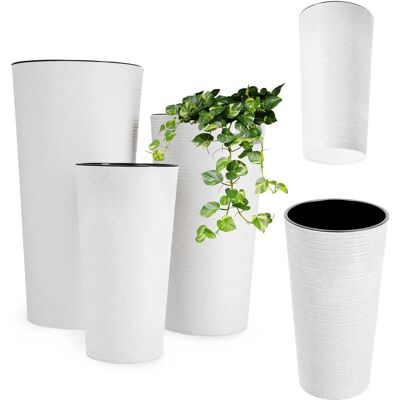 KADAX Weiße Eco Blumenkübel-Set - 3 Größen Gartenbeet KADAX Weiße Eco Blumenkübel-Set - 3 Größen Gartenbeet