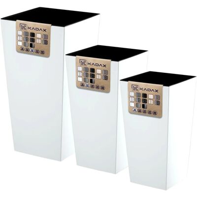 KADAX White Flower Pots - Set of 3, 57cm - Garden Elegant KADAX White Flower Pots - Set of 3, 57cm - Garden Elegant