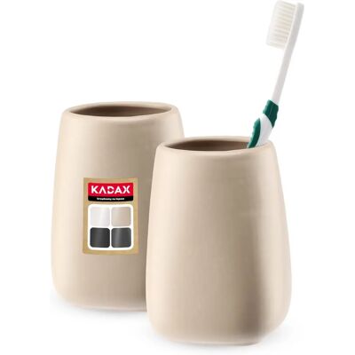 Kadax Beige Ceramic Toothbrush Holder - Bathroom Accessory Kadax Beige Ceramic Toothbrush Holder - Bathroom Accessory