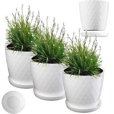 KADAX Weißer 20cm Blumentopf mit Ständer - UV-beständig KADAX Weißer 20cm Blumentopf mit Ständer - UV-beständig