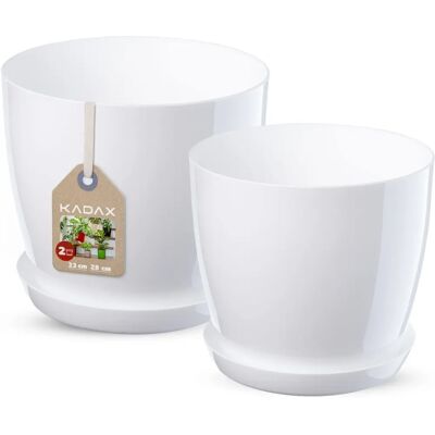 KADAX White Flower Pot Set 23+28cm - Flower Pot KADAX White Flower Pot Set 23+28cm - Flower Pot