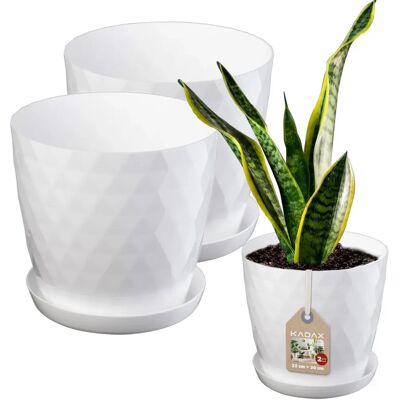 KADAX Weißer Blumentopf + Ständer 25+30cm - Blumentopf mit Ständer KADAX Weißer Blumentopf + Ständer 25+30cm - Blumentopf mit Ständer