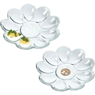 KADAX Egg Plate Glass Egg Platter 2pcs - Egg Plate KADAX Egg Plate Glass Egg Platter 2pcs - Egg Plate