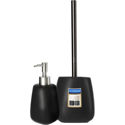 KADAX Bathroom Set Black - Soap Dispenser & Brush KADAX Bathroom Set Black - Soap Dispenser & Brush