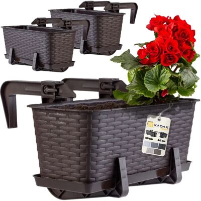 Kadax Balkonblumenkasten 40 cm Set mit 3 Stück Kadax Balkonblumenkasten 40 cm Set mit 3 Stück