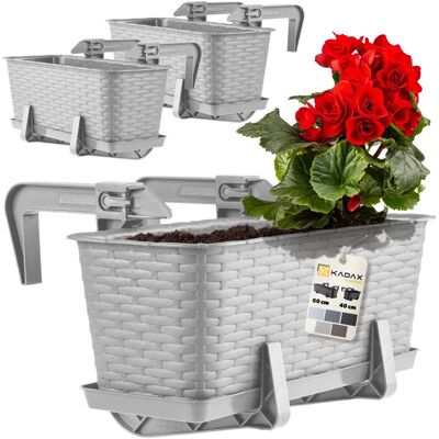 Caja de balcón KADAX 40cm Gris con asas Caja de balcón KADAX 40cm Gris con asas
