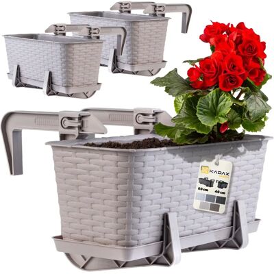 KADAX 40cm Balcony Box - Modern Rattan Style Planter KADAX 40cm Balcony Box - Modern Rattan Style Planter